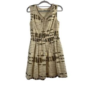 Umgee Beige and Brown Sleeveless Mini Dress